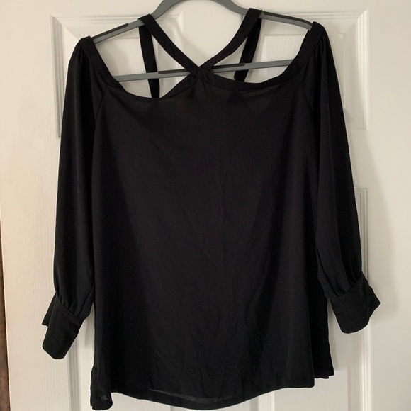 LOFT off- the-shoulder Black blouse - Picture 1 of 3